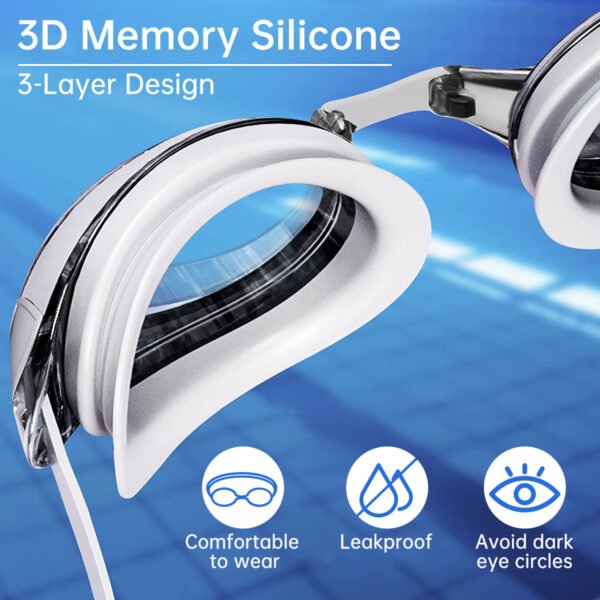 Swim Goggles 2 Pack Anti-Fog  Clear Vision Silicone Swimming Goggles - Image 2