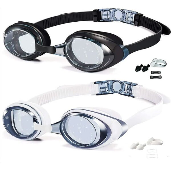 Swim Goggles 2 Pack Anti-Fog  Clear Vision Silicone Swimming Goggles
