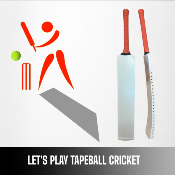 Cricket Bat for Tape Tennis Soft Ball For Adult, Lightweight Curved Profile - Image 2